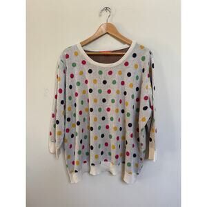 ModCloth Daily Delight Colorful Polka Dot Sweater Size 3X Preppy Rainbow